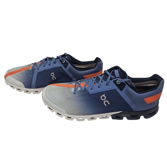 On Running Cloudflow 3.0 Running Shoes Lake Blue Flare Orange Men's Size - Picture 7 of 13